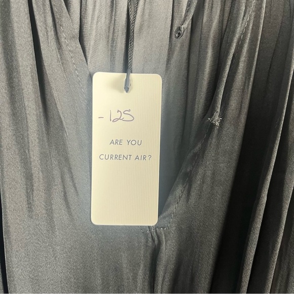 Current Air Dress Gray Cecile Smocked Mini V Neck Fit Flare Pleated size large - Picture 4 of 10